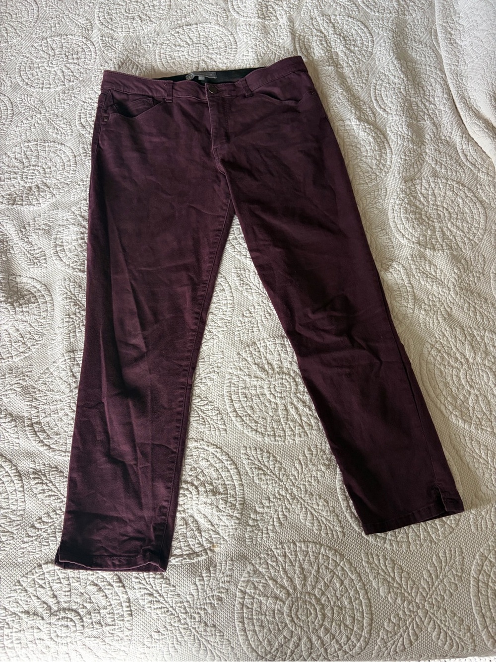 Wit & Wisdom Deep Plum Straight-Leg Jeans